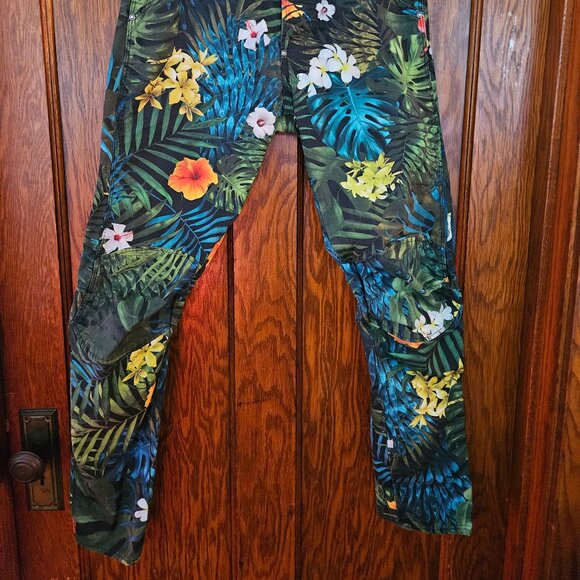 G-STAR RAW ELWOOD X25 MEN'S 5622 TAPERED W30  L34 AMAZONE FLORAL PHARRELL - Picture 3 of 8